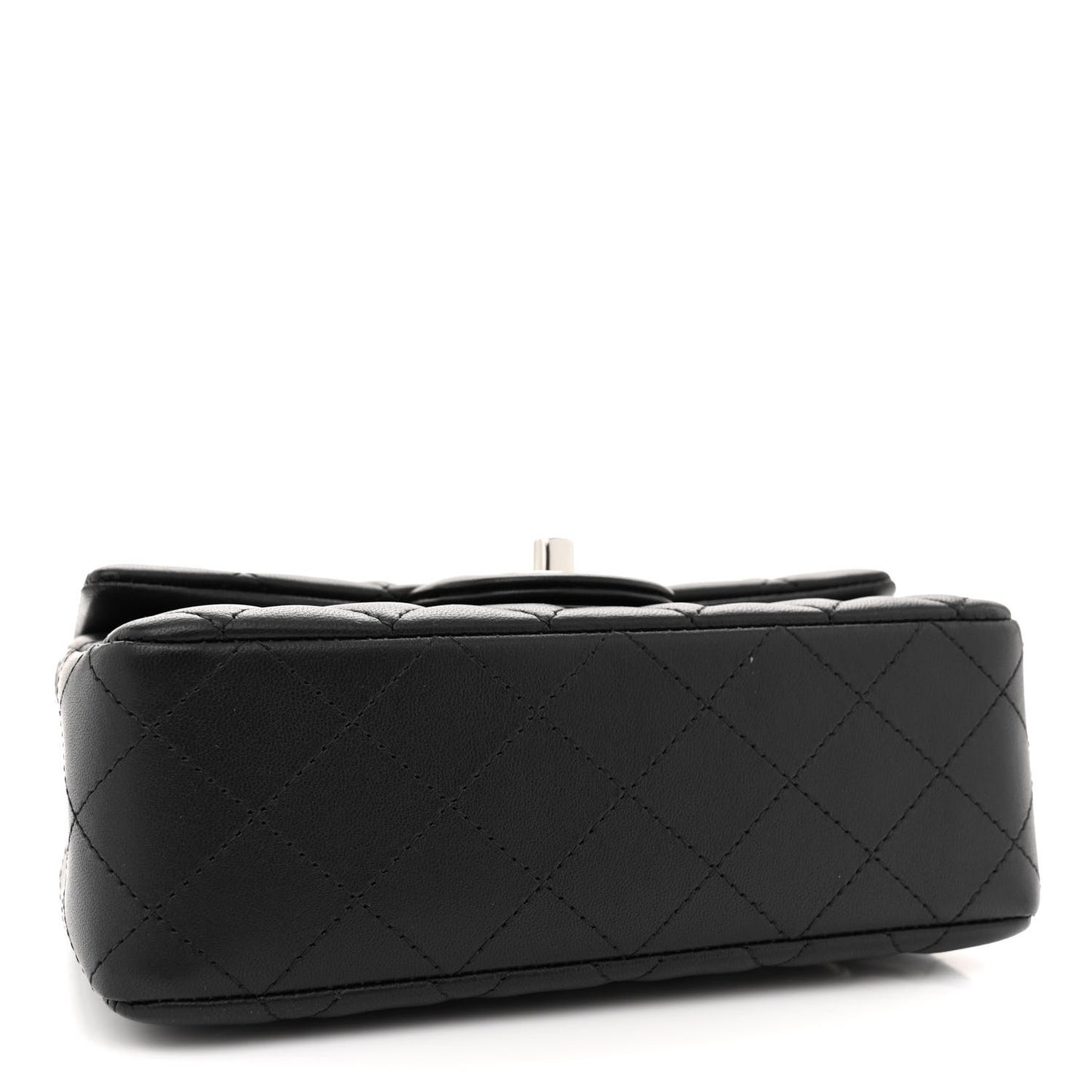Lambskin Quilted Mini Rectangular Flap Black