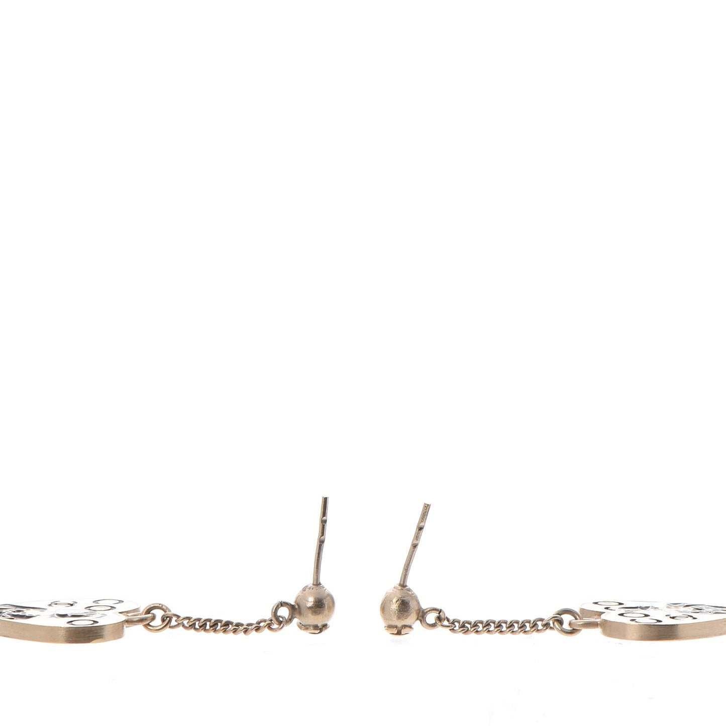 Enamel Coco Mademoiselle Heart Dangle Earrings Black Gold