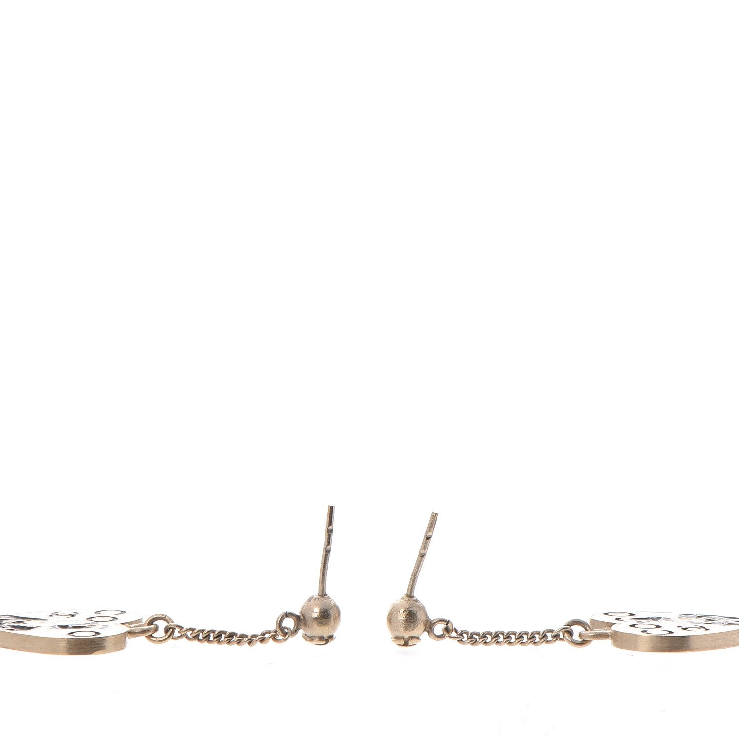 Chanel Enamel Coco Mademoiselle Heart Dangle Earrings Black Gold 4 of 6