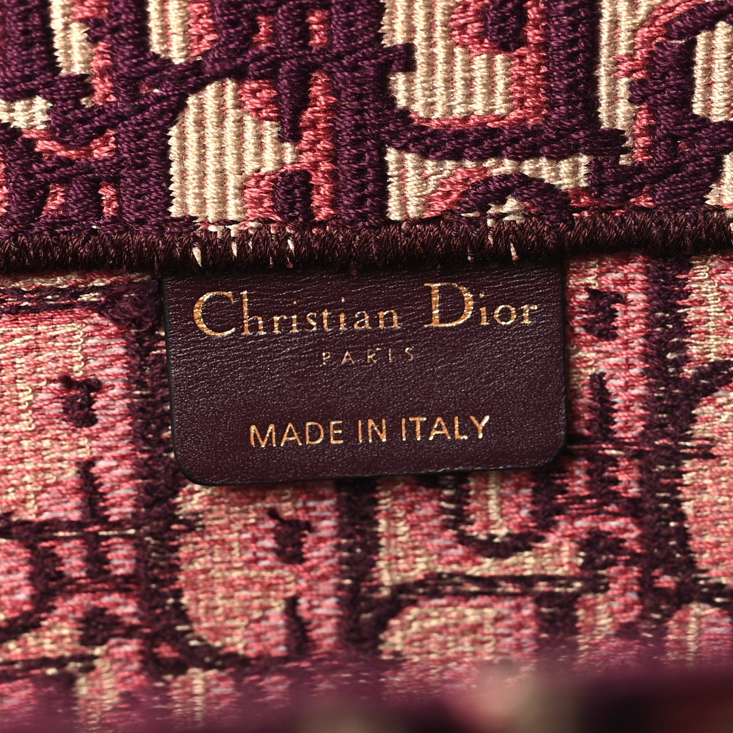 Christian Dior Oblique Large Book Tote Burgundy Multicolor 5 of 10