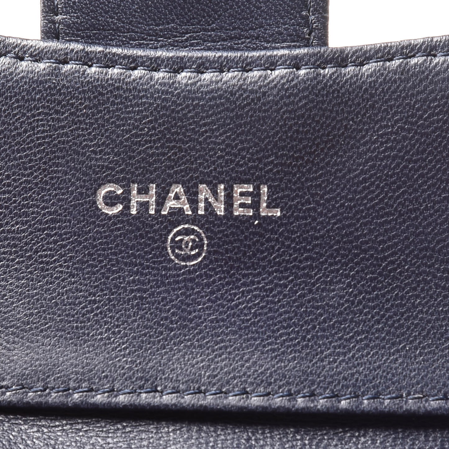 Lambskin Quilted Compact French Flap Wallet Navy