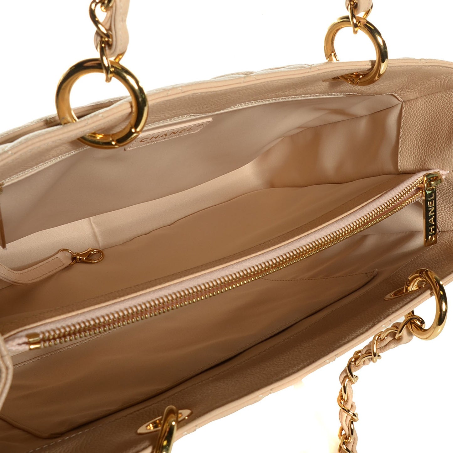 Caviar Quilted Grand Shopping Tote Beige