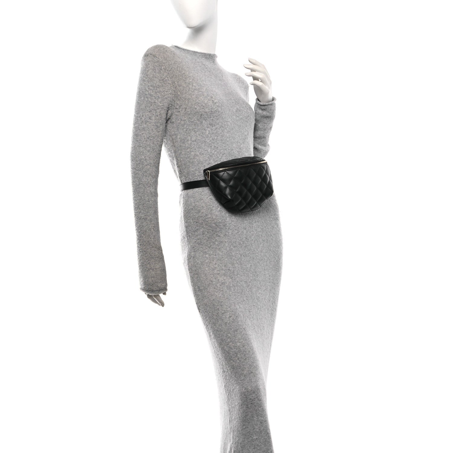 Chanel Calfskin Quilted Waist Belt Bag Black 2 of 9