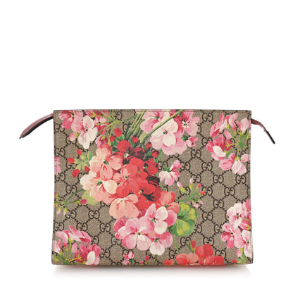 Gucci GG Supreme Monogram Blooms Large Cosmetic Case Beige Multicolor Dry Rose 1 of 7