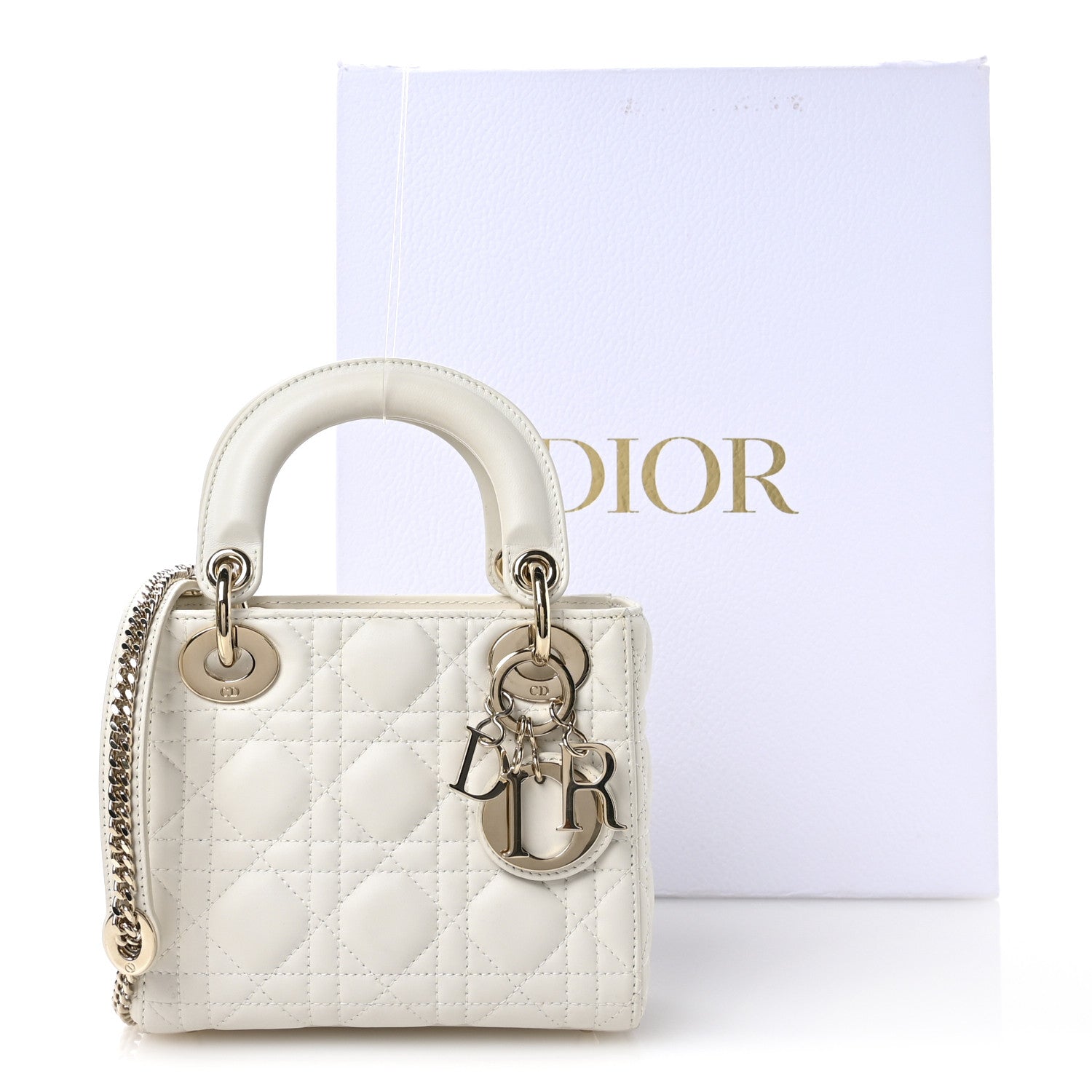 Christian Dior Lambskin Cannage Mini Lady Dior White 10 of 10