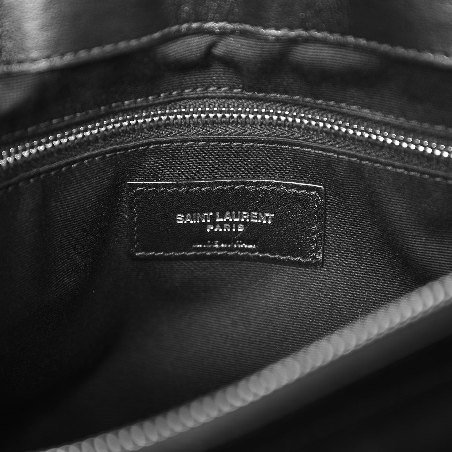 Calfskin Y Quilted Monogram Medium Loulou Chain Satchel Black