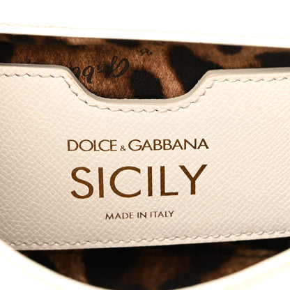 Dolce & Gabbana Lizard Calfskin Embossed Small Miss Sicily Satchel White 6 of 9