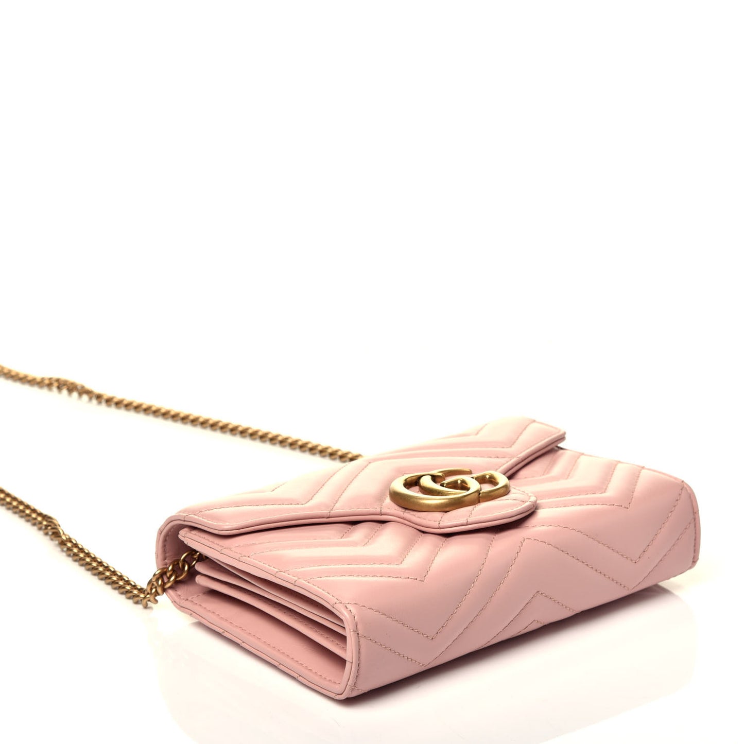 Calfskin Matelasse GG Marmont Chain Wallet Perfect Pink
