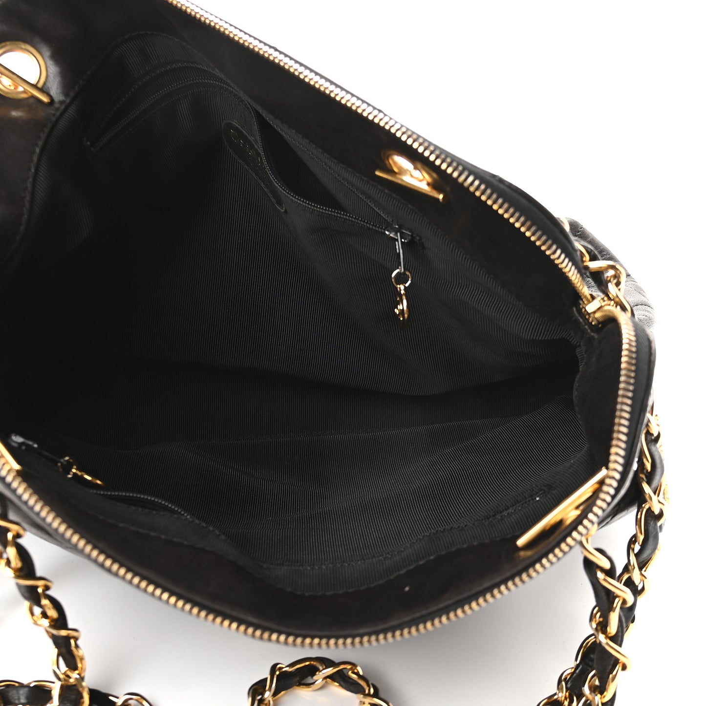 Lambskin Quilted Shoulder Bag Black