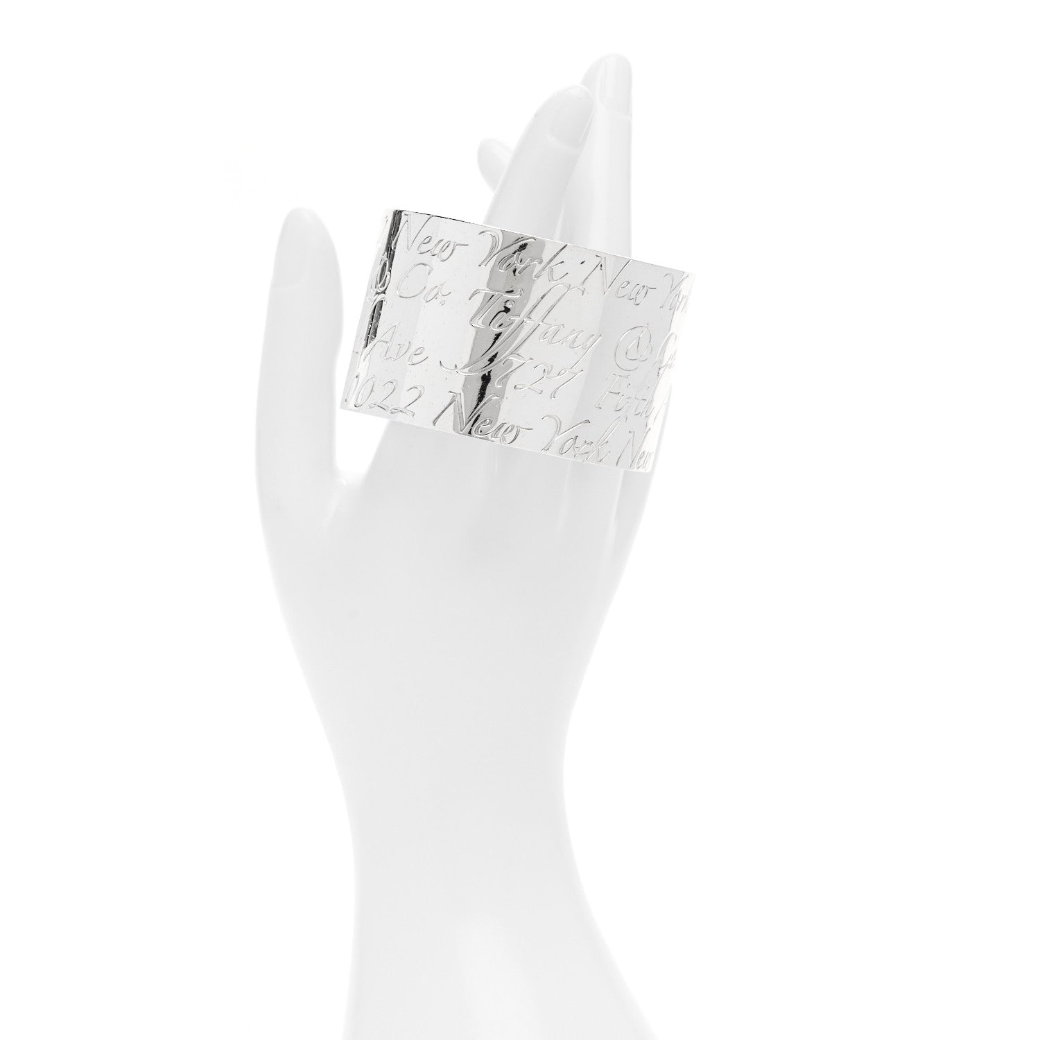 Tiffany Sterling Silver Wide Notes Cuff Bracelet 2 of 4