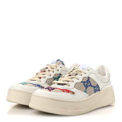 Gucci Dali Soft Calfskin GG Tennis Embossed Perforated Womens Platform 55mm Sneakers 40.5 White Multicolor 4 of 11