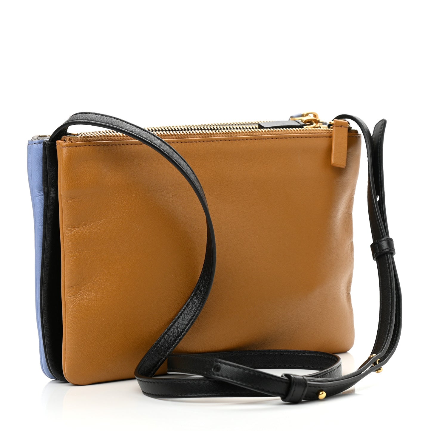 Lambskin Small Multicolor Trio Crossbody Bag Porcelain