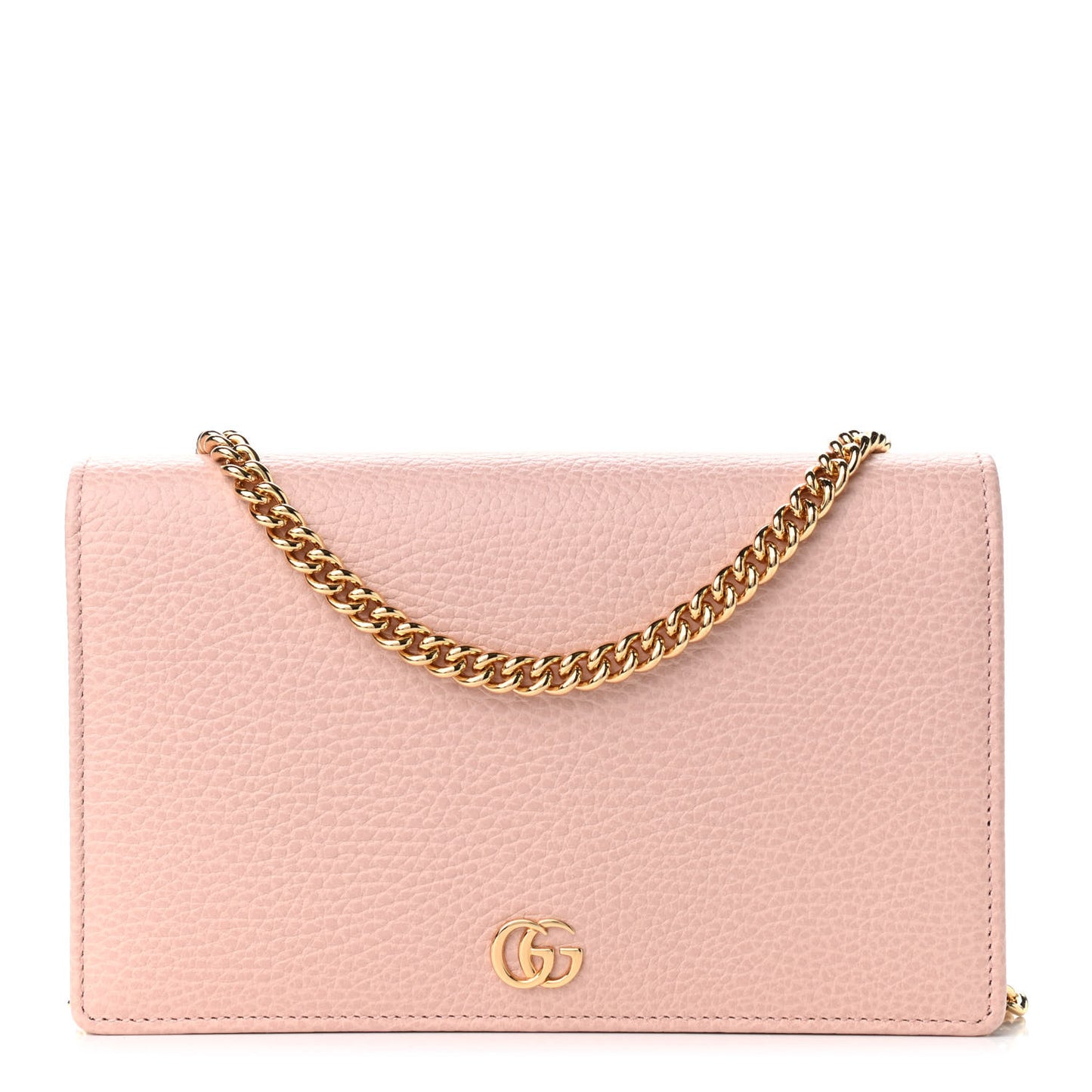 Dollar Calfskin Mini GG Marmont Chain Wallet Perfect Pink
