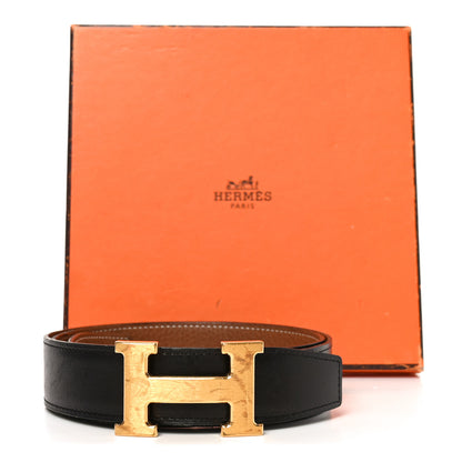 Hermes Box Togo 32mm H Belt 85 34 Black Gold 8 of 8