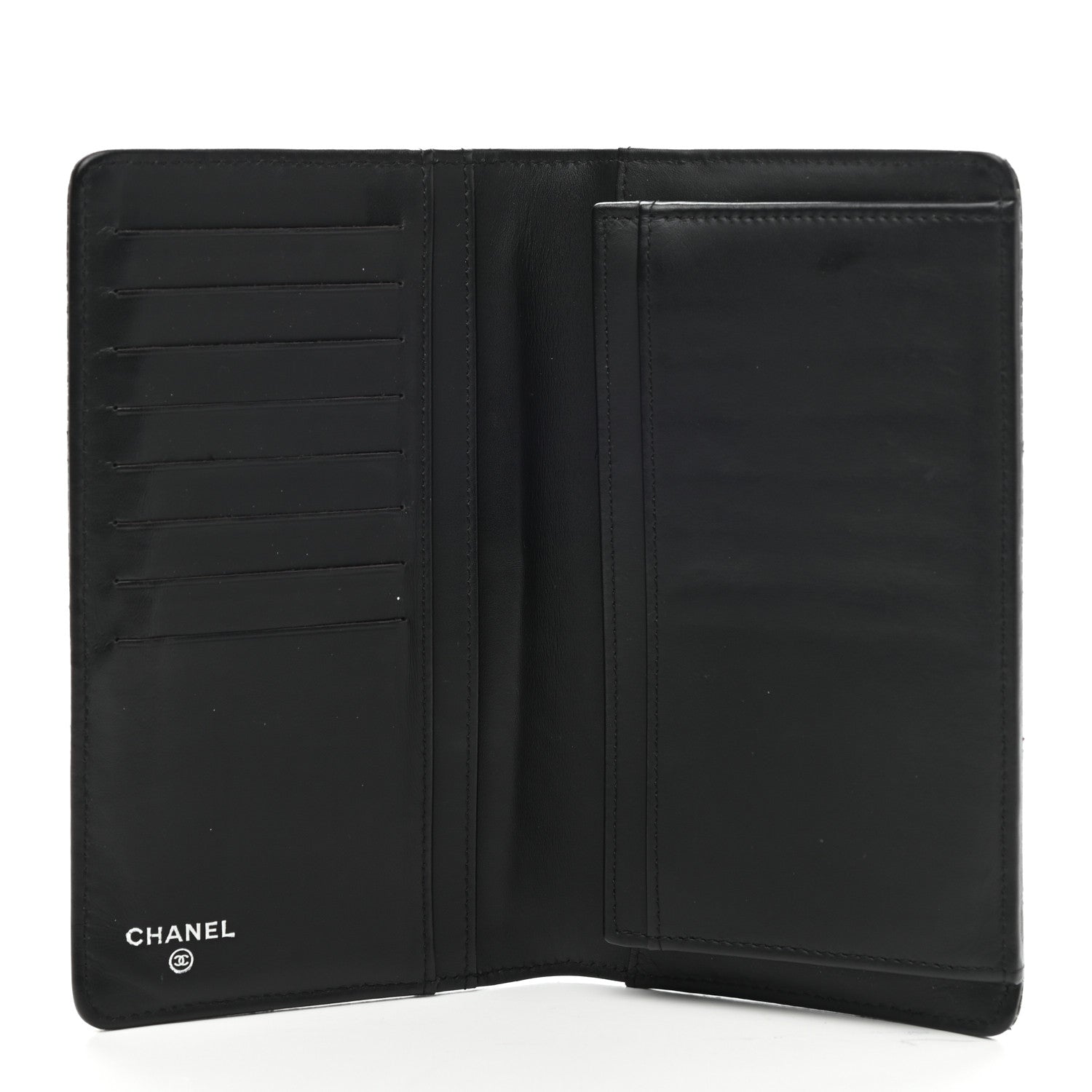 Chanel Glittered Calfskin Quilted Yen Wallet Black 5 of 10
