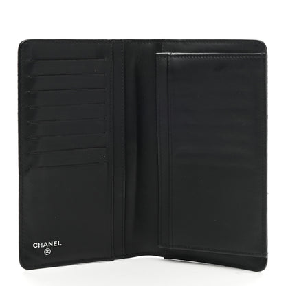 Chanel Glittered Calfskin Quilted Yen Wallet Black 5 of 10
