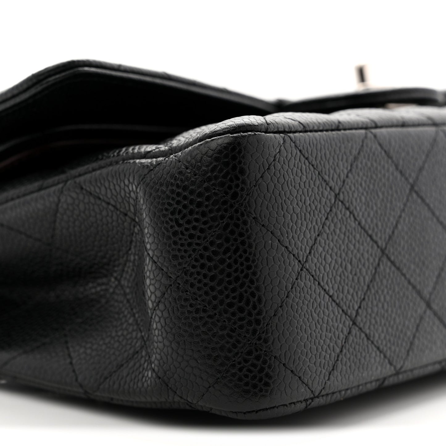 Caviar Quilted Medium Double Flap Black
