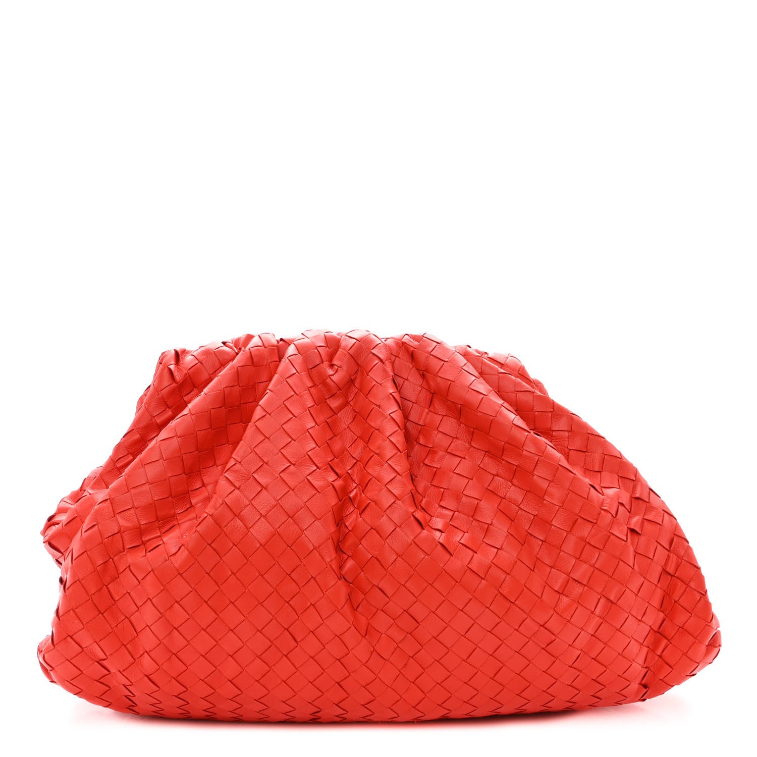 Bottega Veneta Nappa Maxi Intrecciato The Pouch Oversized Clutch Bright Red 1 of 9