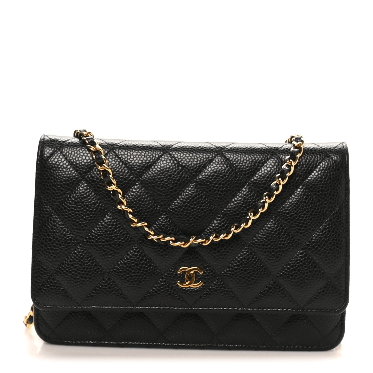 Caviar Quilted Wallet On Chain WOC Black
