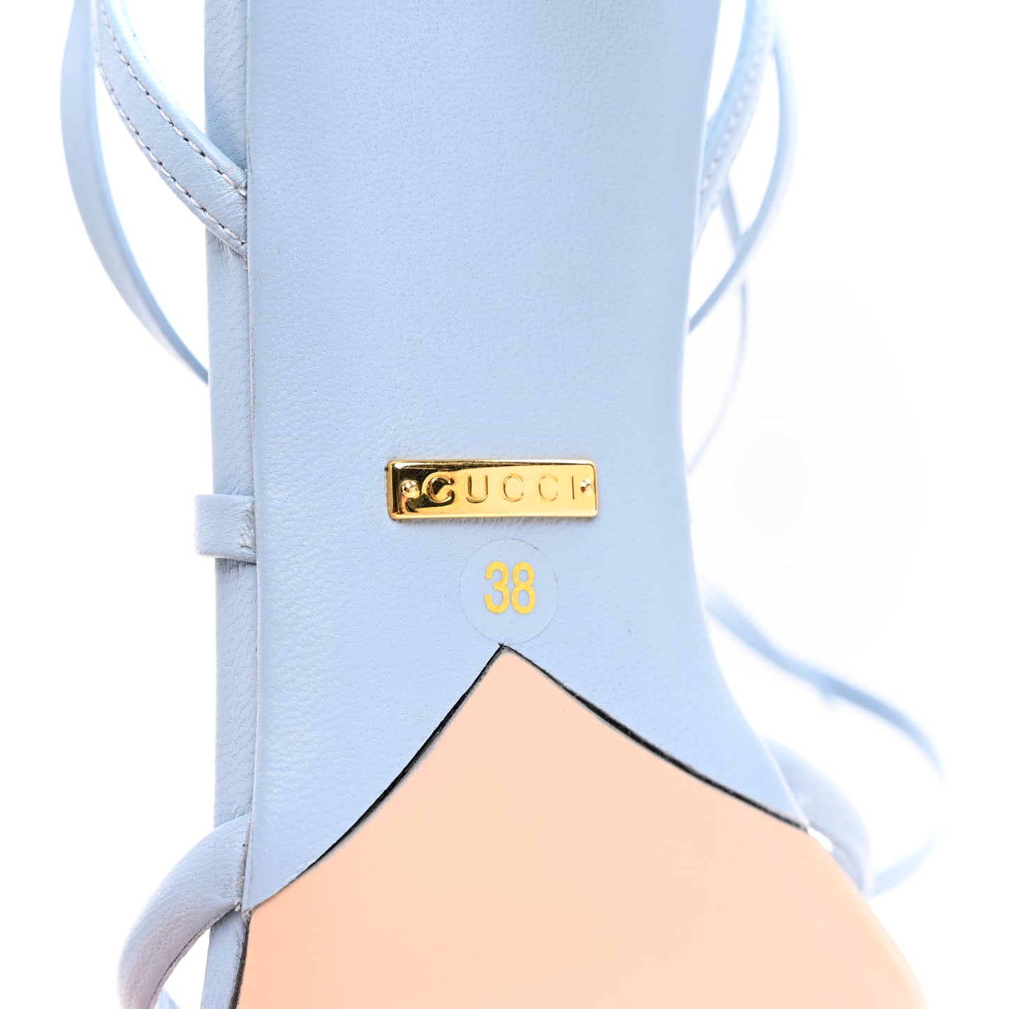 Nappa Charlotte Heel Sandals 38 Porcelain Light Blue