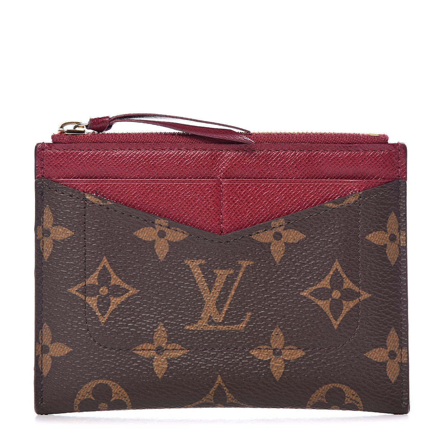 Monogram Zipped Card Holder Fuchsia