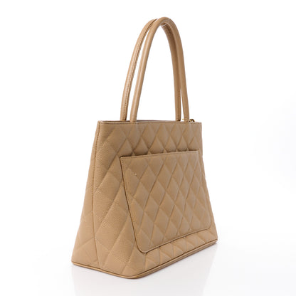 Chanel Caviar Quilted Medallion Tote Beige 3 of 11