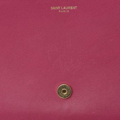 Saint Laurent Calfskin Classic Y Ligne Clutch Fuchsia 12 of 12