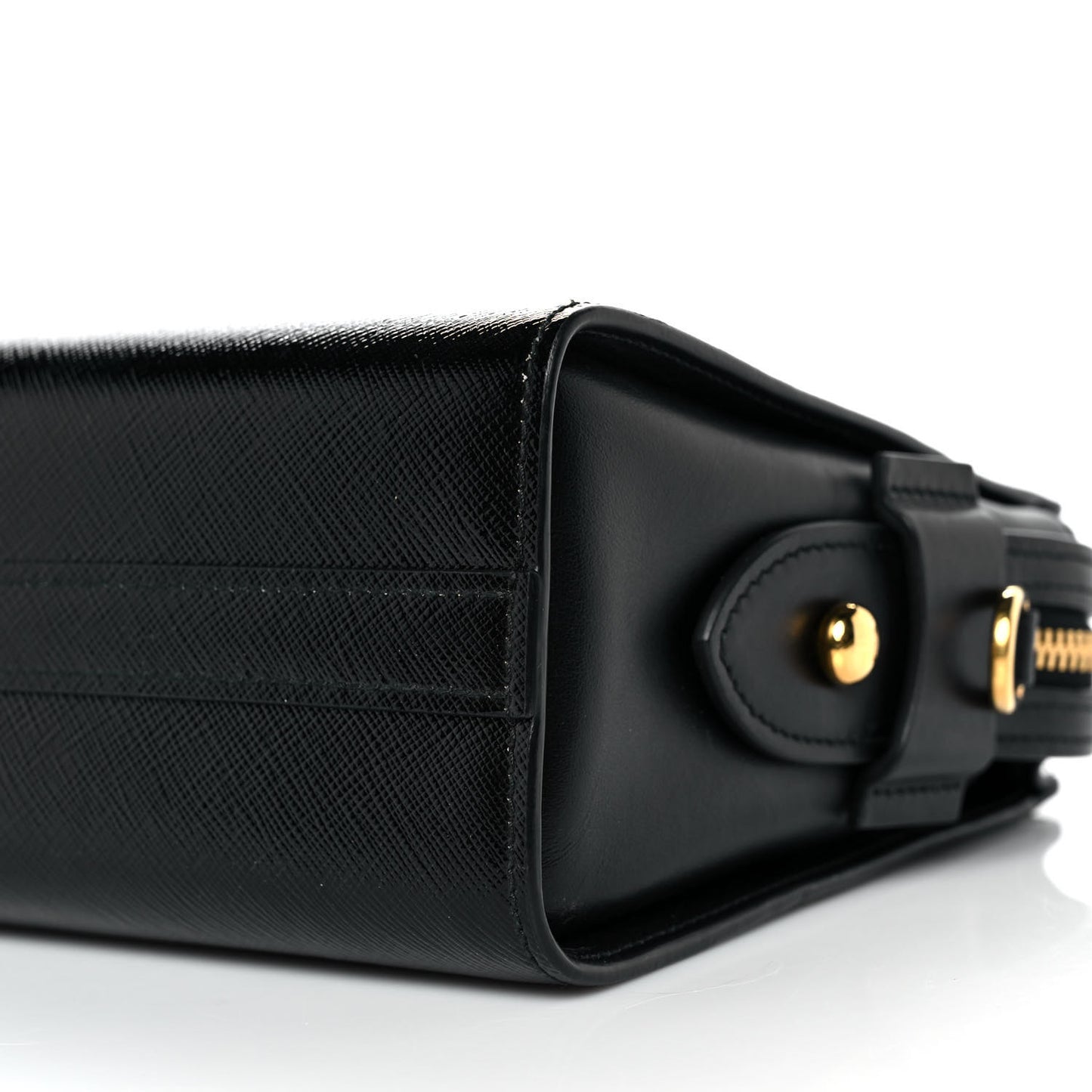 Saffiano Vernice Esplanade Crossbody Bag Black