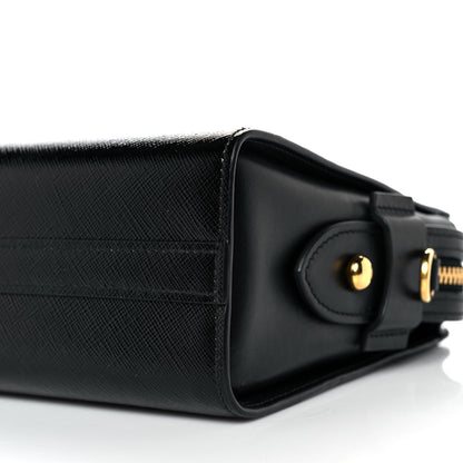 Prada Saffiano Vernice Esplanade Crossbody Bag Black 7 of 9