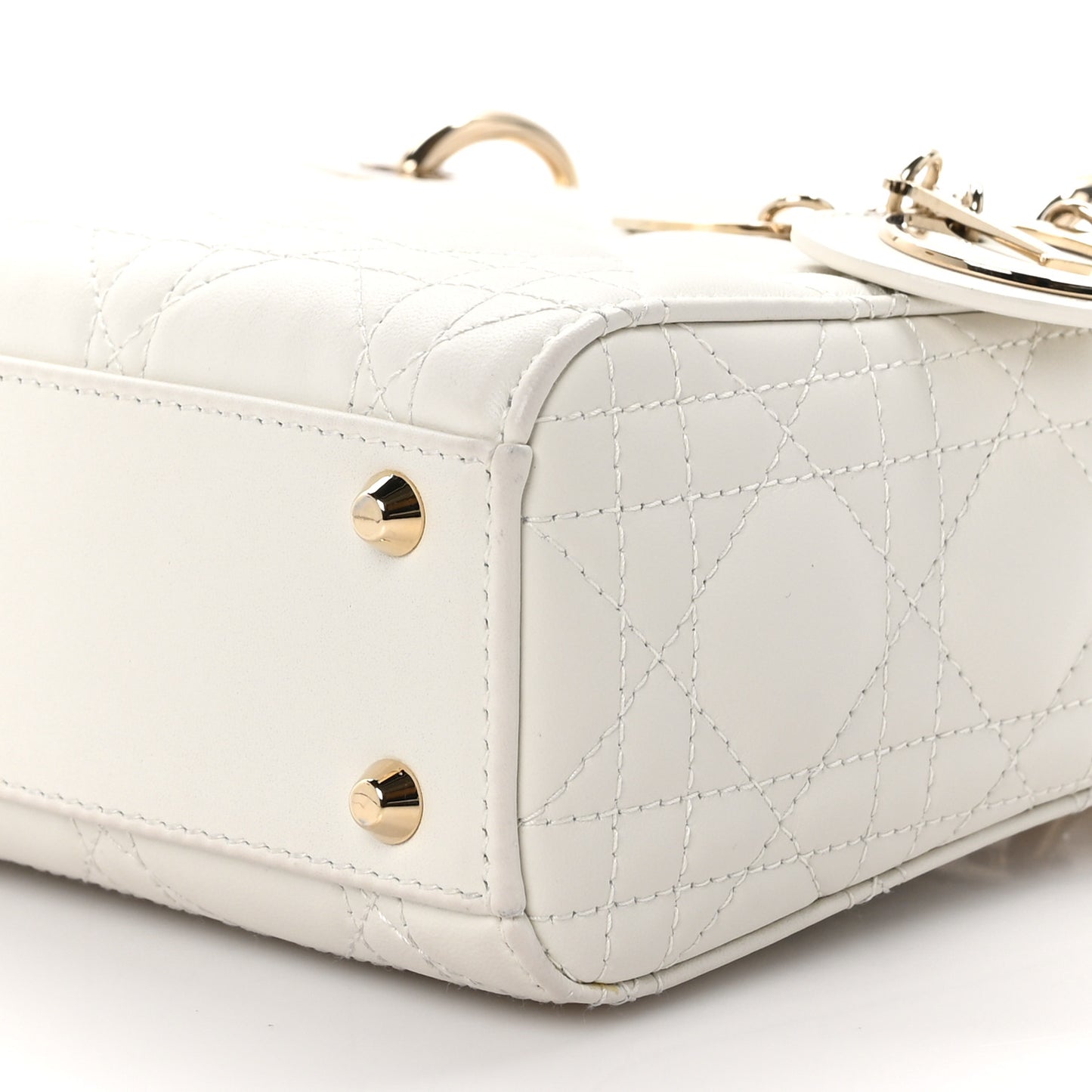 Lambskin Cannage Mini Lady Dior White