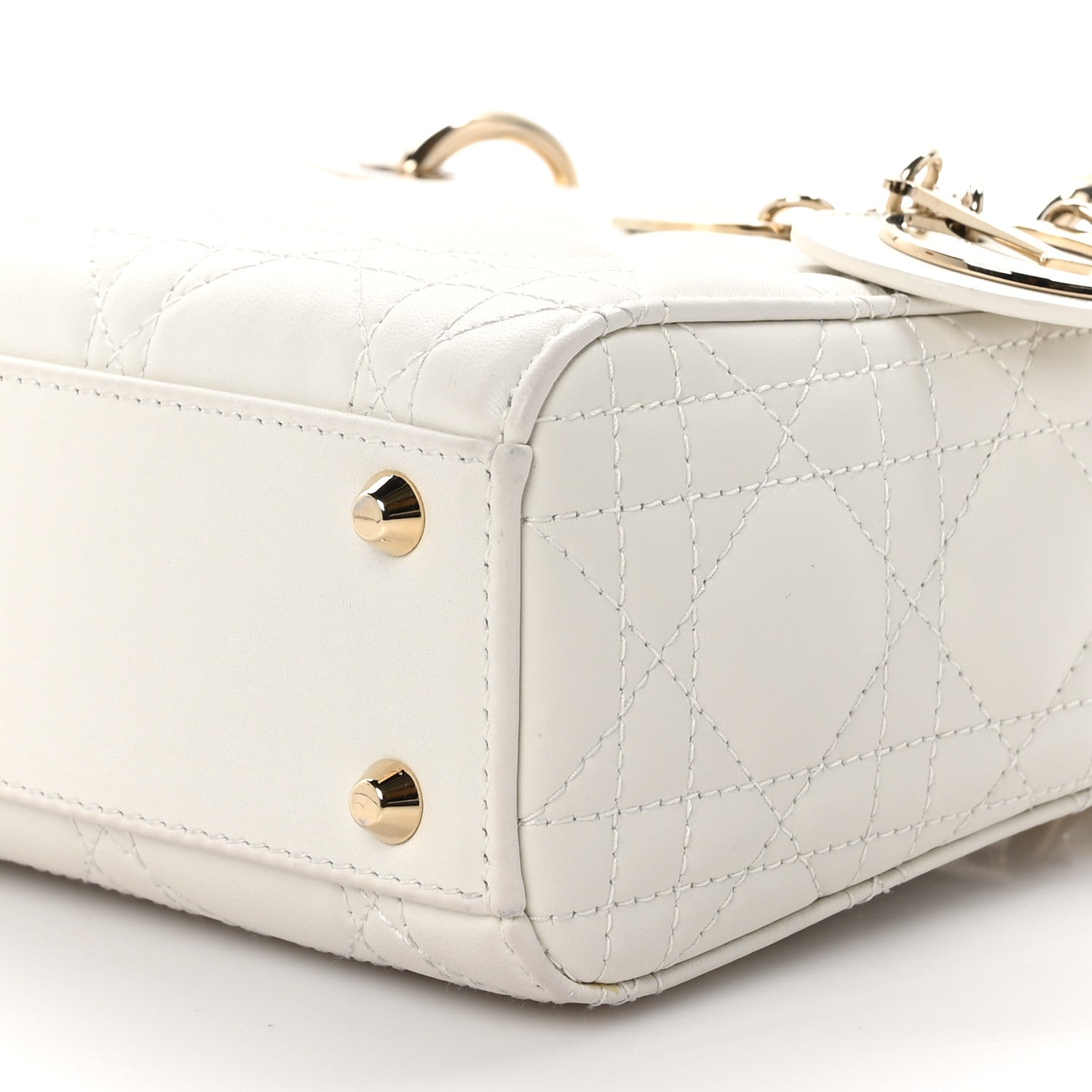 Christian Dior Lambskin Cannage Mini Lady Dior White 10 of 11