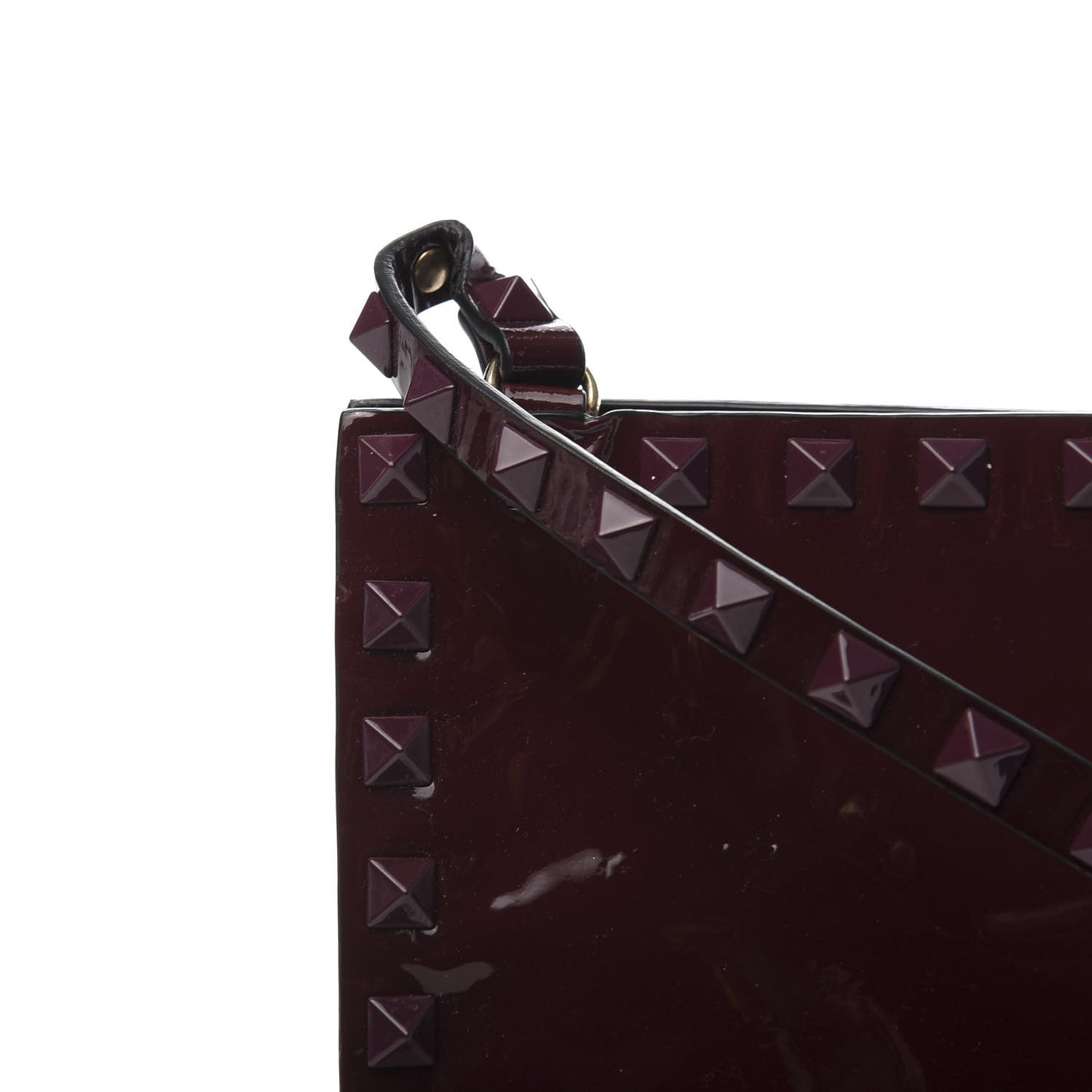 Patent Mini Rockstud Crossbody Bag Rubin