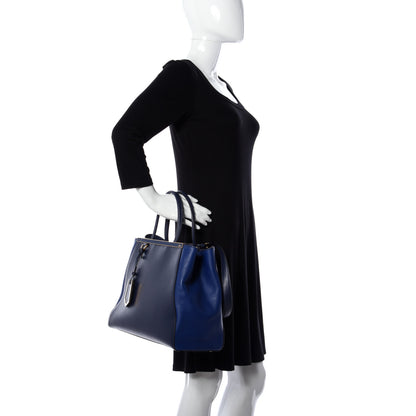 Fendi Vitello Elite Regular 2Jours Tote Blue 3 of 11
