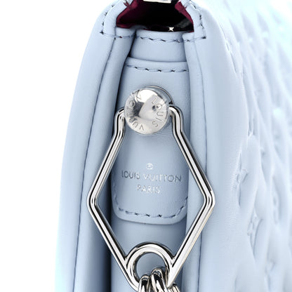 Louis Vuitton Lambskin Embossed Monogram Coussin PM Ice Blue 6 of 11