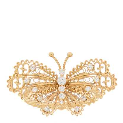Gucci 18K Yellow Gold Diamond Butterfly Ring 54 7 1 of 6