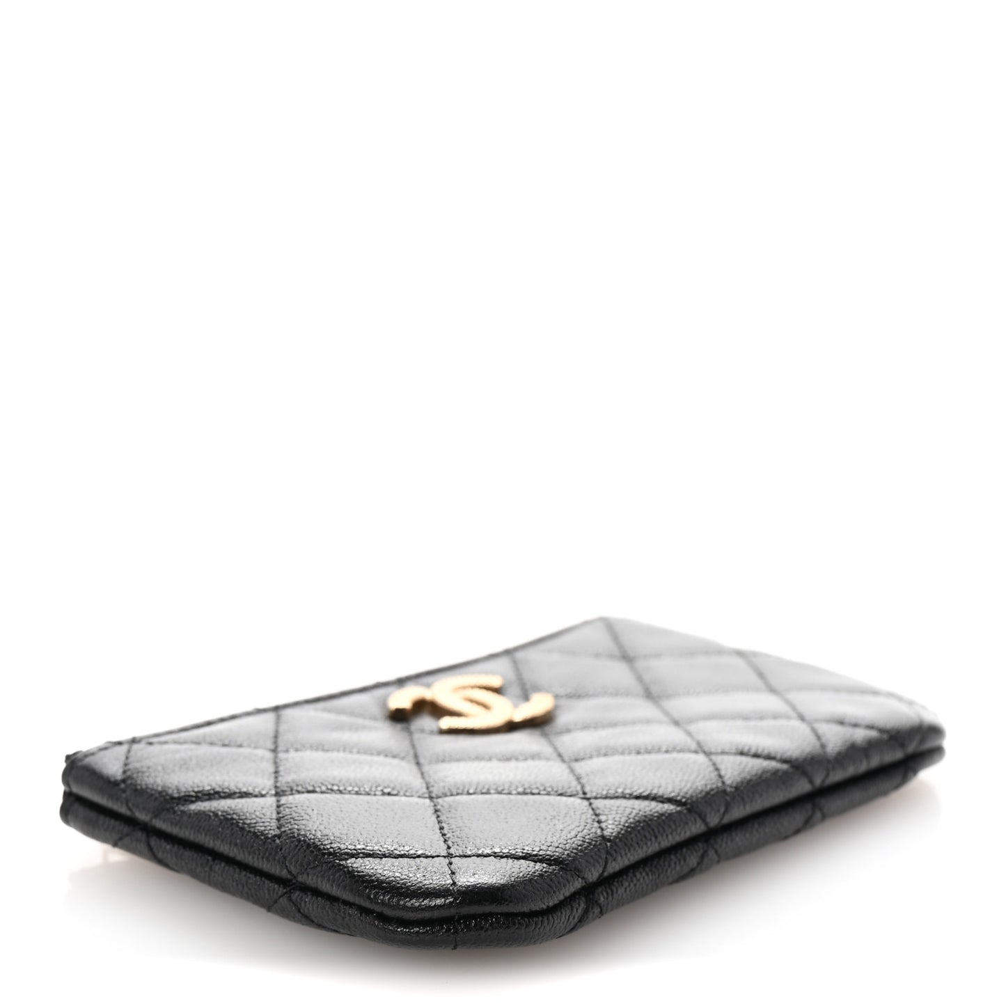 Caviar Quilted Studded CC Small Cosmetic Case Black