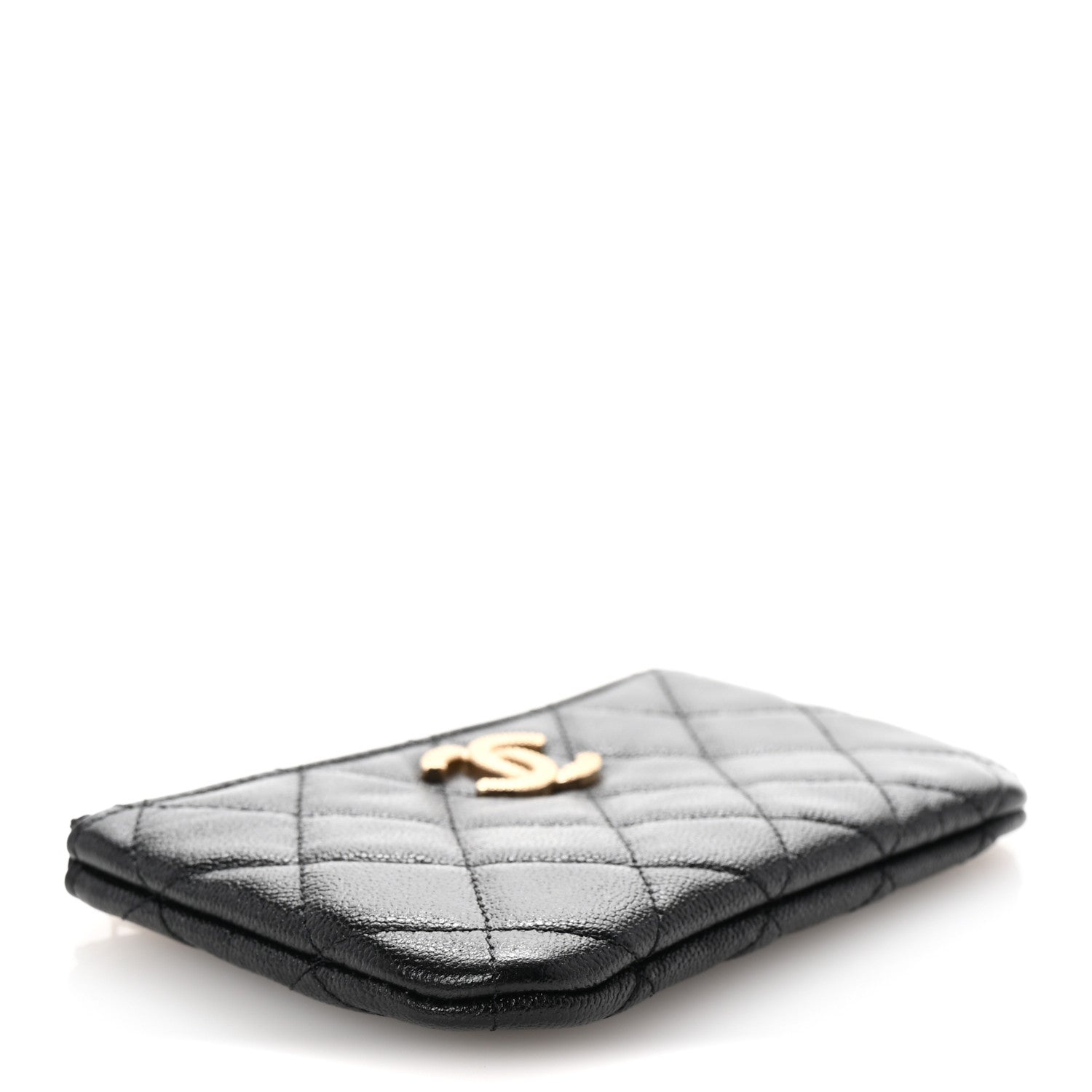 Chanel Caviar Quilted Studded CC Small Cosmetic Case Black 4 of 8