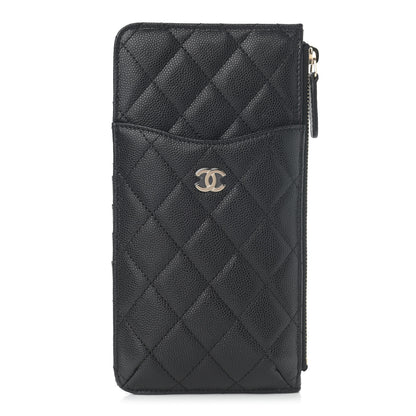 Chanel Caviar Quilted Classic Flat Wallet Pouch Black 1 of 8