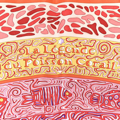 Hermes Silk La Legende Du Poisson Corail Scarf 90 5 of 6