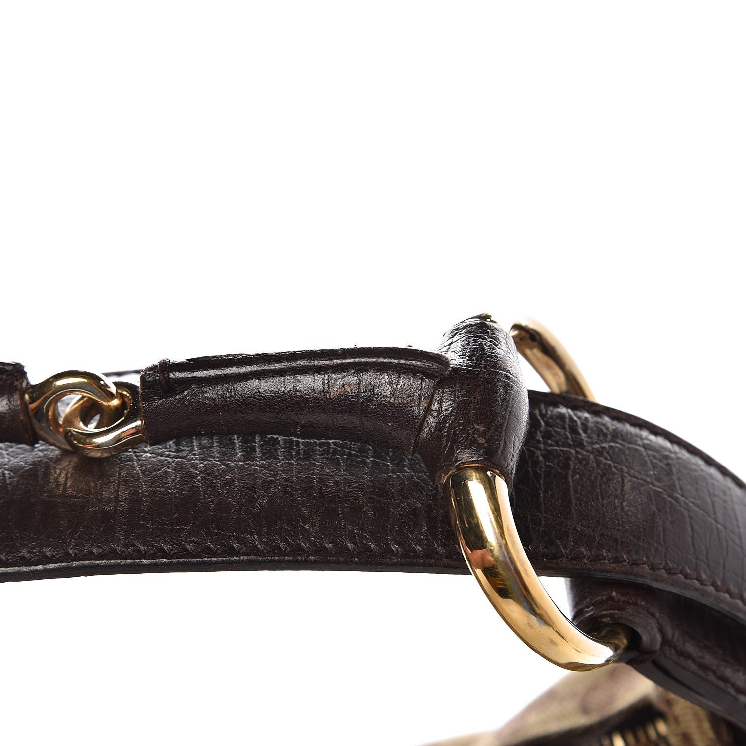 Gucci Monogram Medium Horsebit Chain Hobo Dark Brown 16 of 17