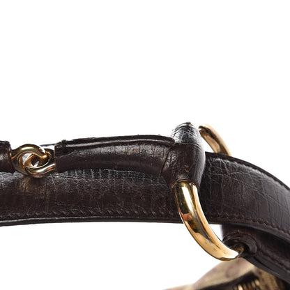Gucci Monogram Medium Horsebit Chain Hobo Dark Brown 16 of 17