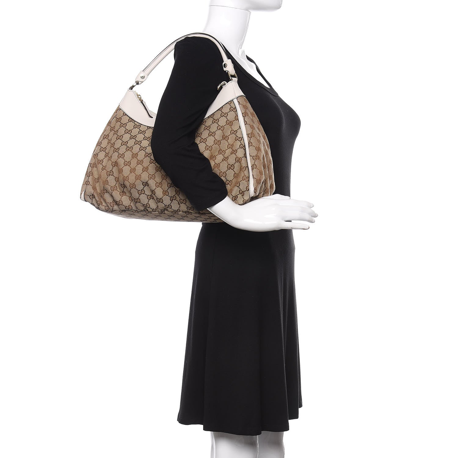 Gucci Monogram Large D Gold Hobo Off White 2 of 12