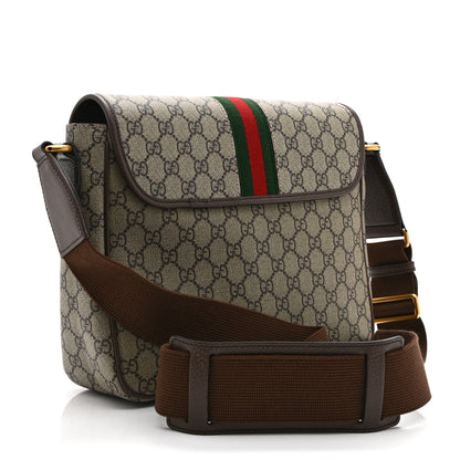 Gucci Tender GG Supreme Monogram Textured Dollar Calfskin Medium Ophidia Messenger Bag Beige Ebony New Acero 3 of 11
