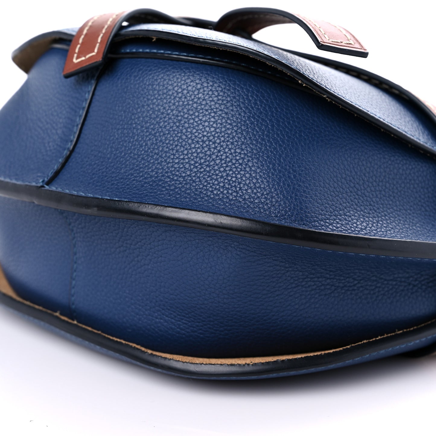 Grained Calfskin Small Gate Crossbody Bag Varsity Pecan