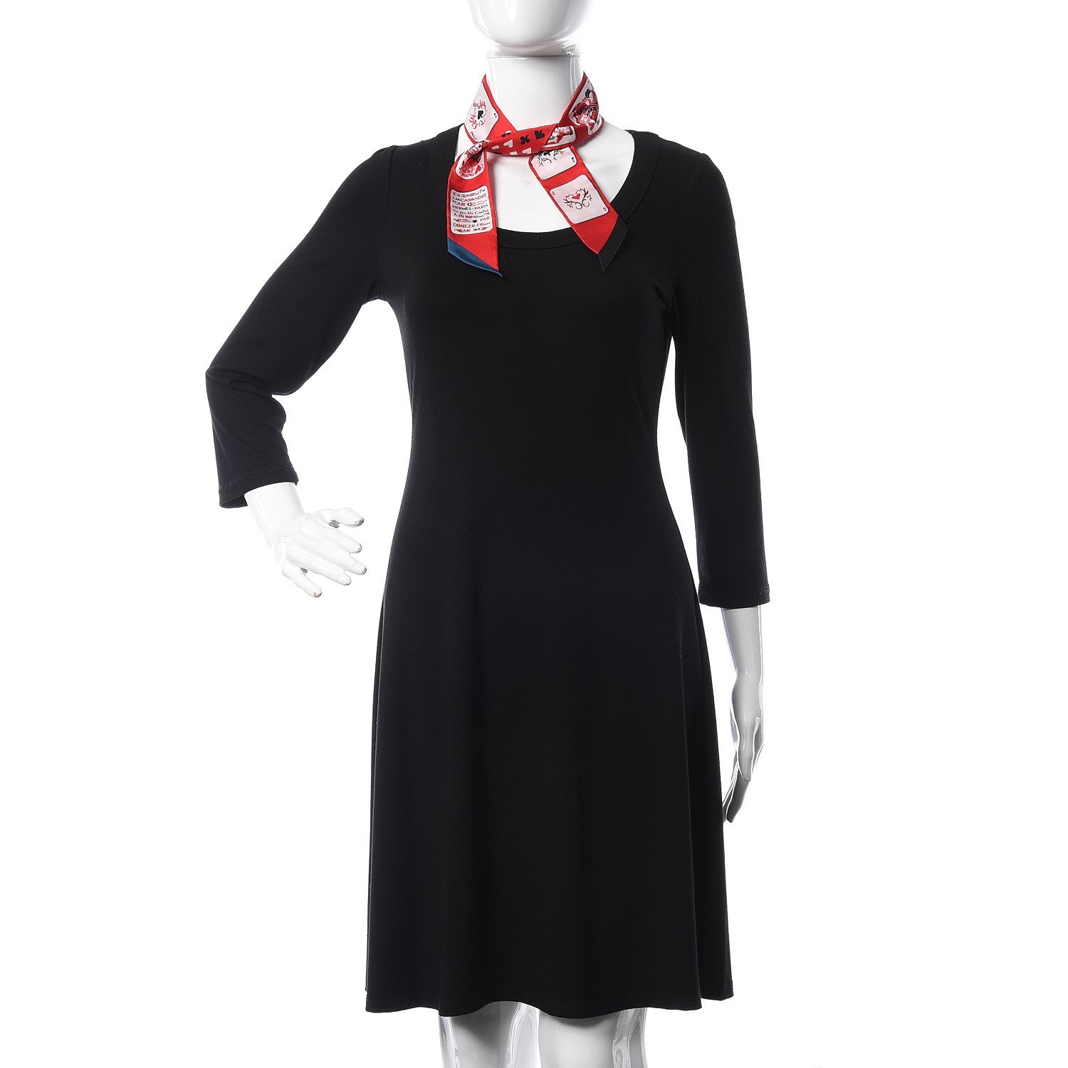 Hermes Silk Jeu de Cartes Twilly Rouge Black Ardoise 2 of 4