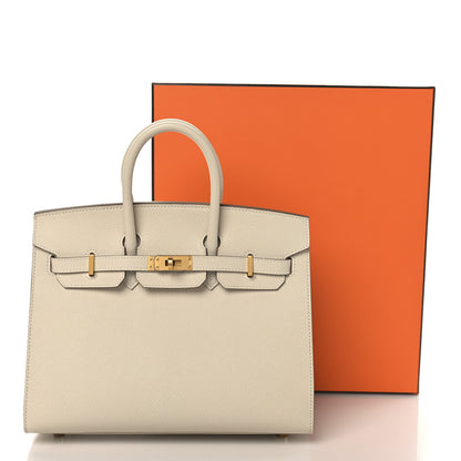 Hermes Epsom Horseshoe Birkin Sellier 25 Craie Gris Tourterelle 13 of 13