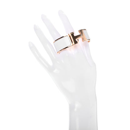 Hermes Enamel Wide Clic Clac H Bracelet PM White 2 of 5