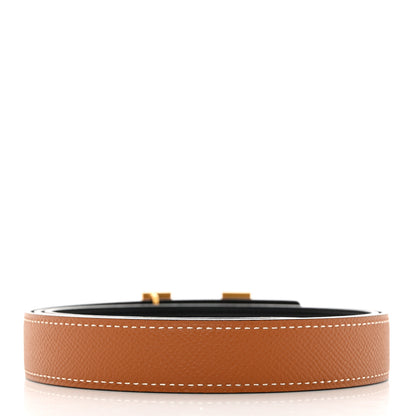 Hermes Epsom Swift 32mm Guilloche H Belt 95 38 Black Gold 2 of 9