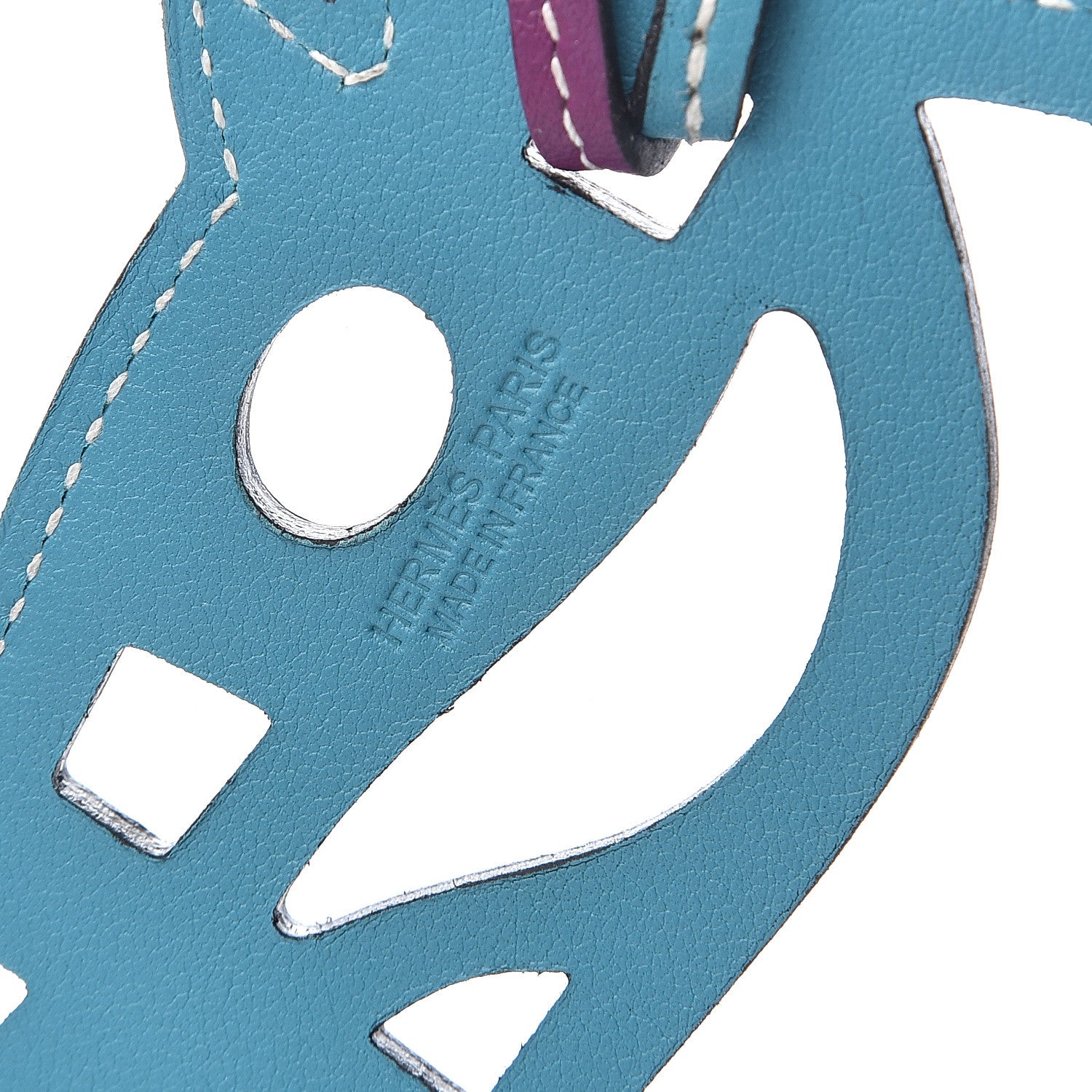 Hermes Swift Paddock Cheval Horse Bag Charm Violet Turquoise 3 of 3