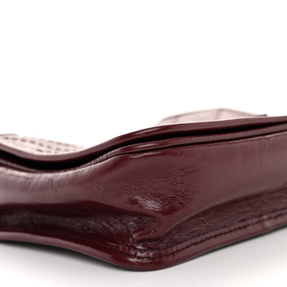Saint Laurent SAINT LAURENT Crinkled Calfskin Matelasse Monogram Niki Chain Wallet Dark Legion Red 8 of 9
